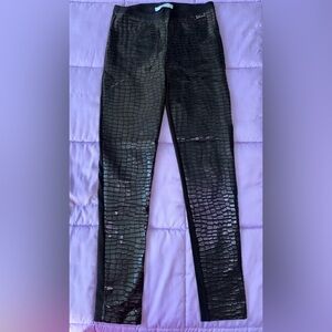 Blumarine Black Leggings with crocodile print